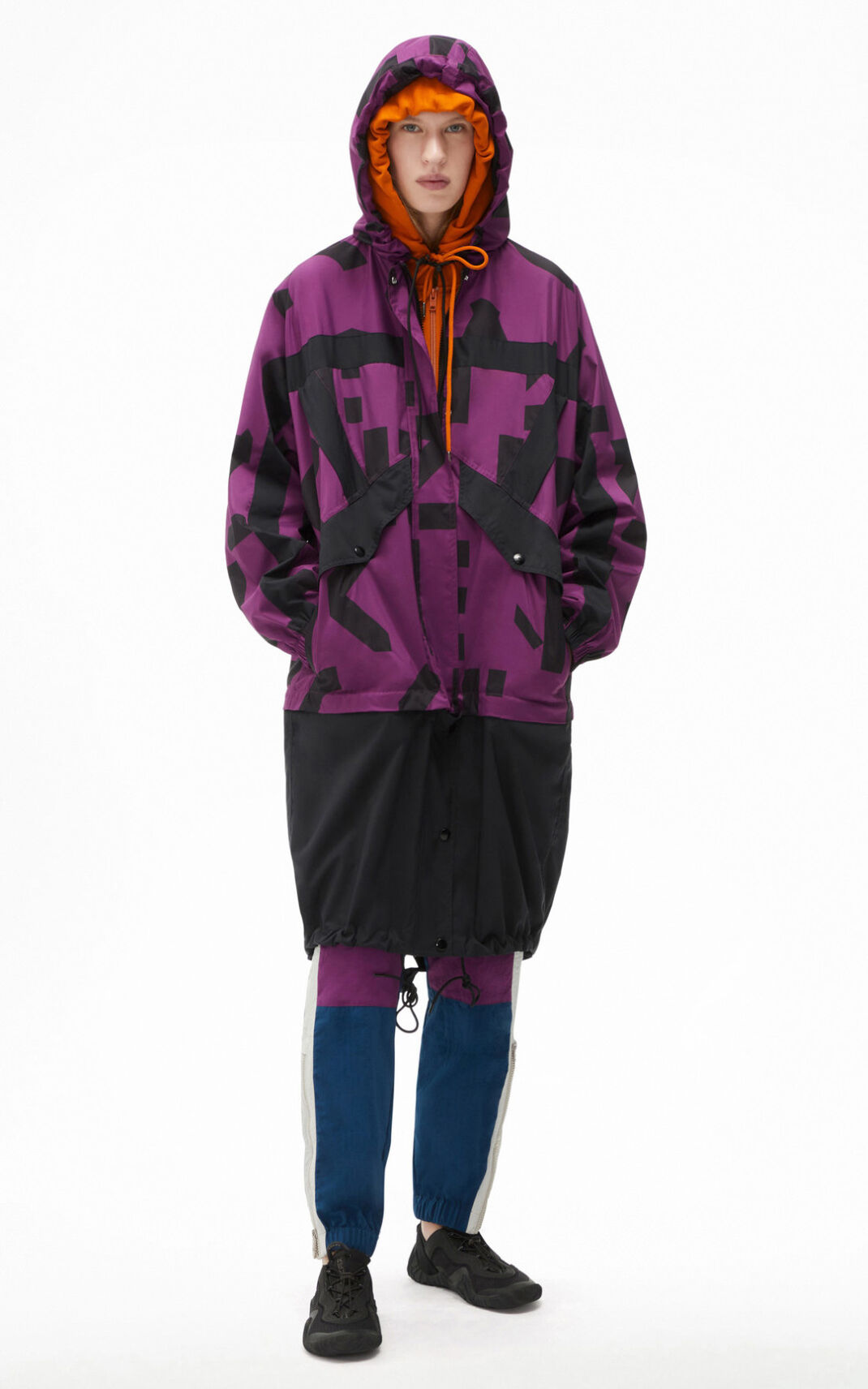 Kenzo Sport long windstopper with monogram parka γυναικεια μωβ | GR258522